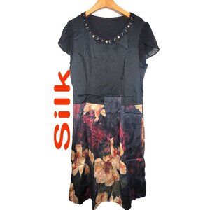 Women's Silk Size S Short Sleeve Satin Dress SCK289